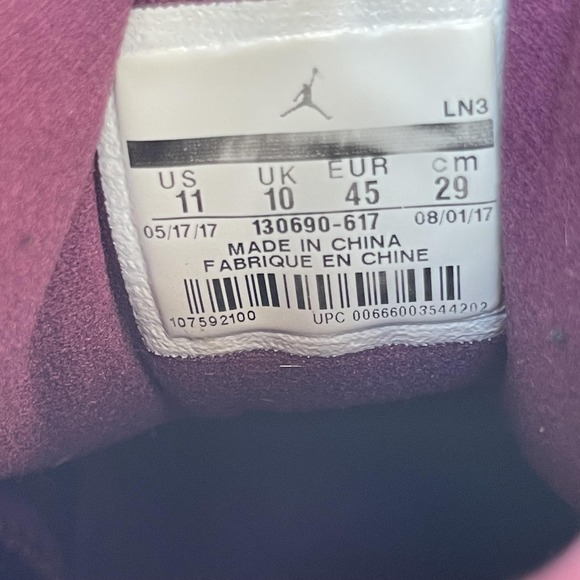 Nike Jordan 12 Retro Bordeaux Shoes Men 11 Red Burgundy Suede 130690-617 Sneaker - Picture 4 of 14